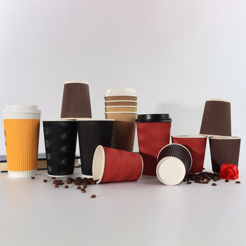 axapack ripple wall coffee cups for hot drink and cold drink 12