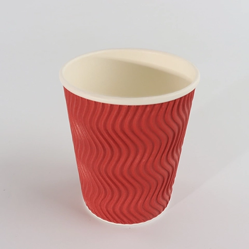 Coffee paper cup ripple wall paper cup 8oz 003