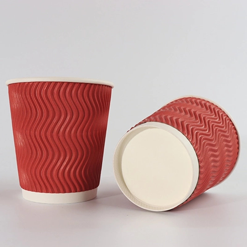 Coffee paper cup ripple wall paper cup 10oz 005