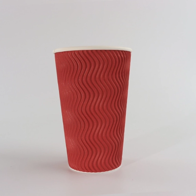Coffee paper cup ripple wall paper cup 16oz 011