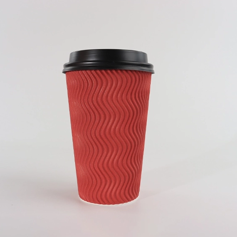 Coffee paper cup ripple wall paper cup 16oz 013