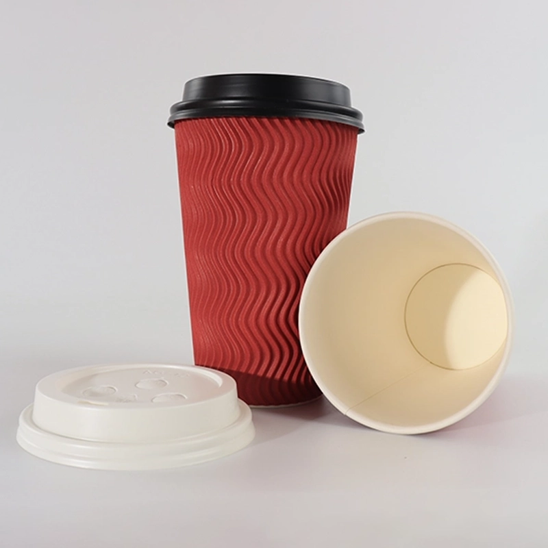 Coffee paper cup ripple wall paper cup 16oz 015