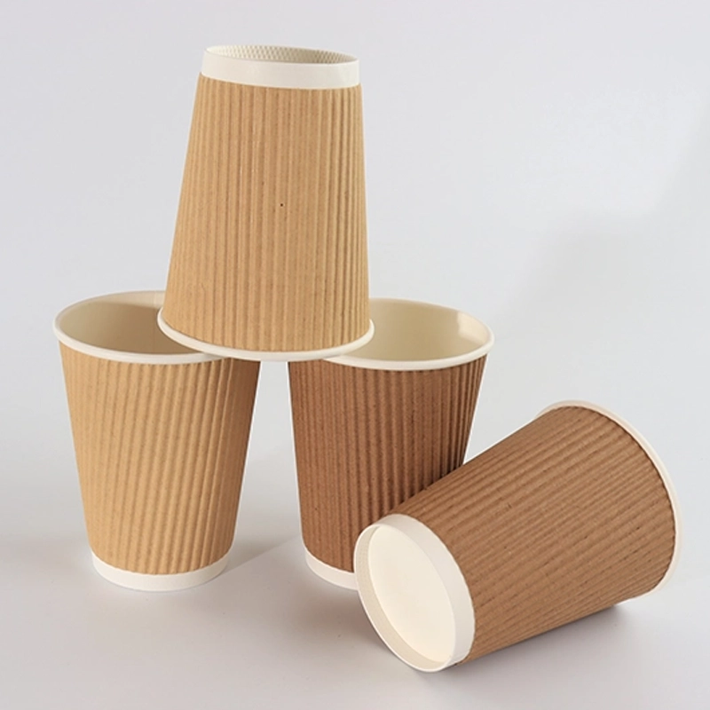 coffe paper cup single wall ripple wall Ripple 12oz 002