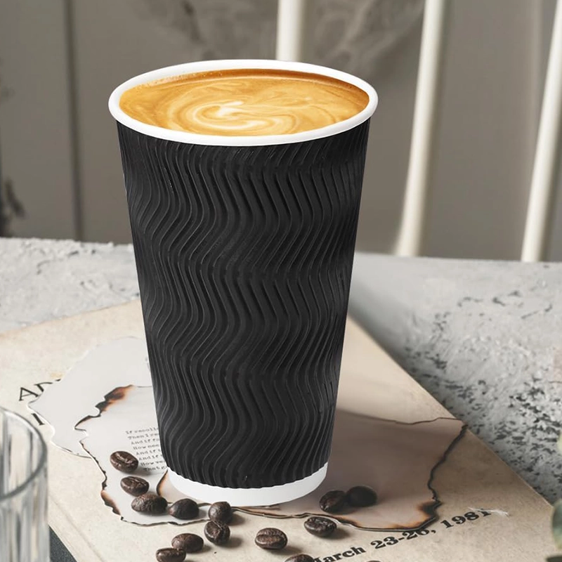 coffe paper cup single wall ripple wall Ripple16oz 0024