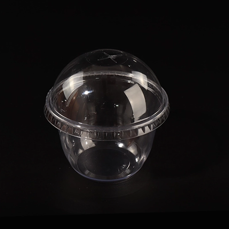 round bottom cup with dome lid up view 9oz 95s