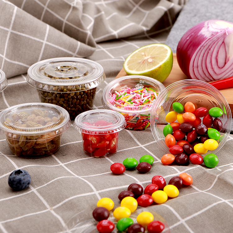 axapack clear sauce cups with lids 6