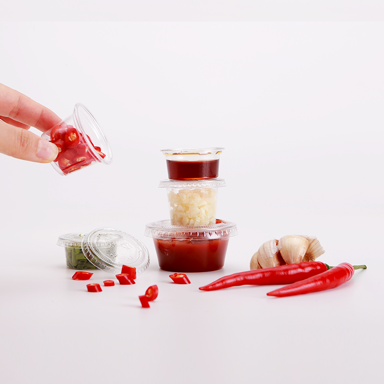 axapack clear sauce cups with lids 15