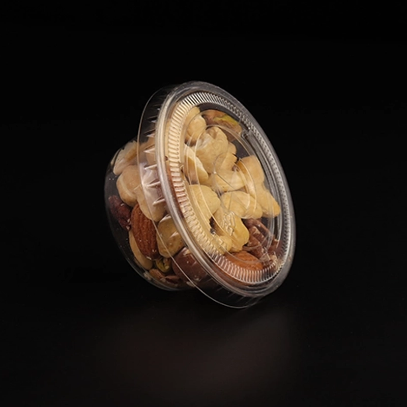 sauce cup with flat lid and with food  4oz 74