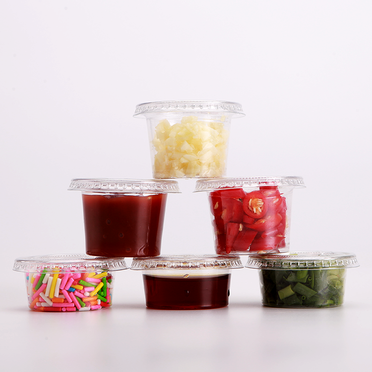 axapack clear sauce cups with lids 13