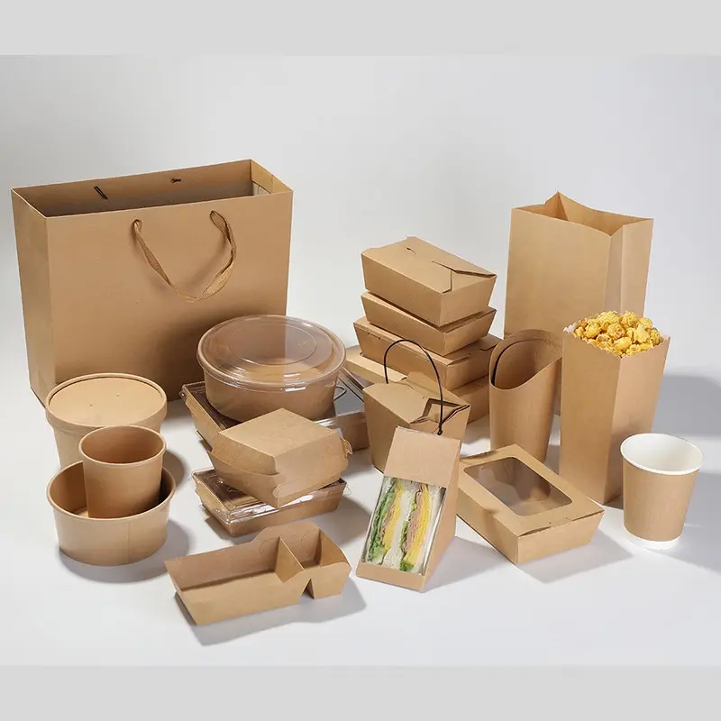 axapack kraft container bowl soup eco friendly disposable 7