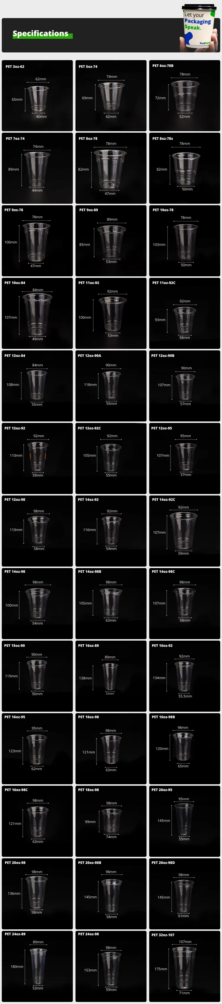 1 PET DRINK CUP spec